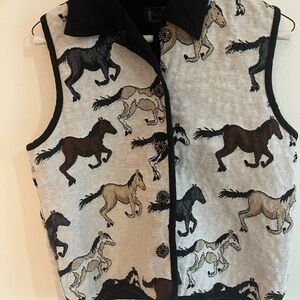 Coastal cowgirl vintage western Horse Patterned Vest